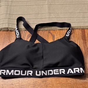 Under Armour Black Sports Bra with White Branded Band
